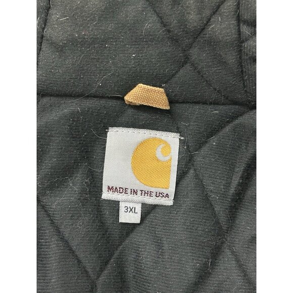 VTG Carhartt Jacket Men 3XL Hooded Full Zip Workwear J140 BRN Quilted Lined USA - Picture 3 of 16